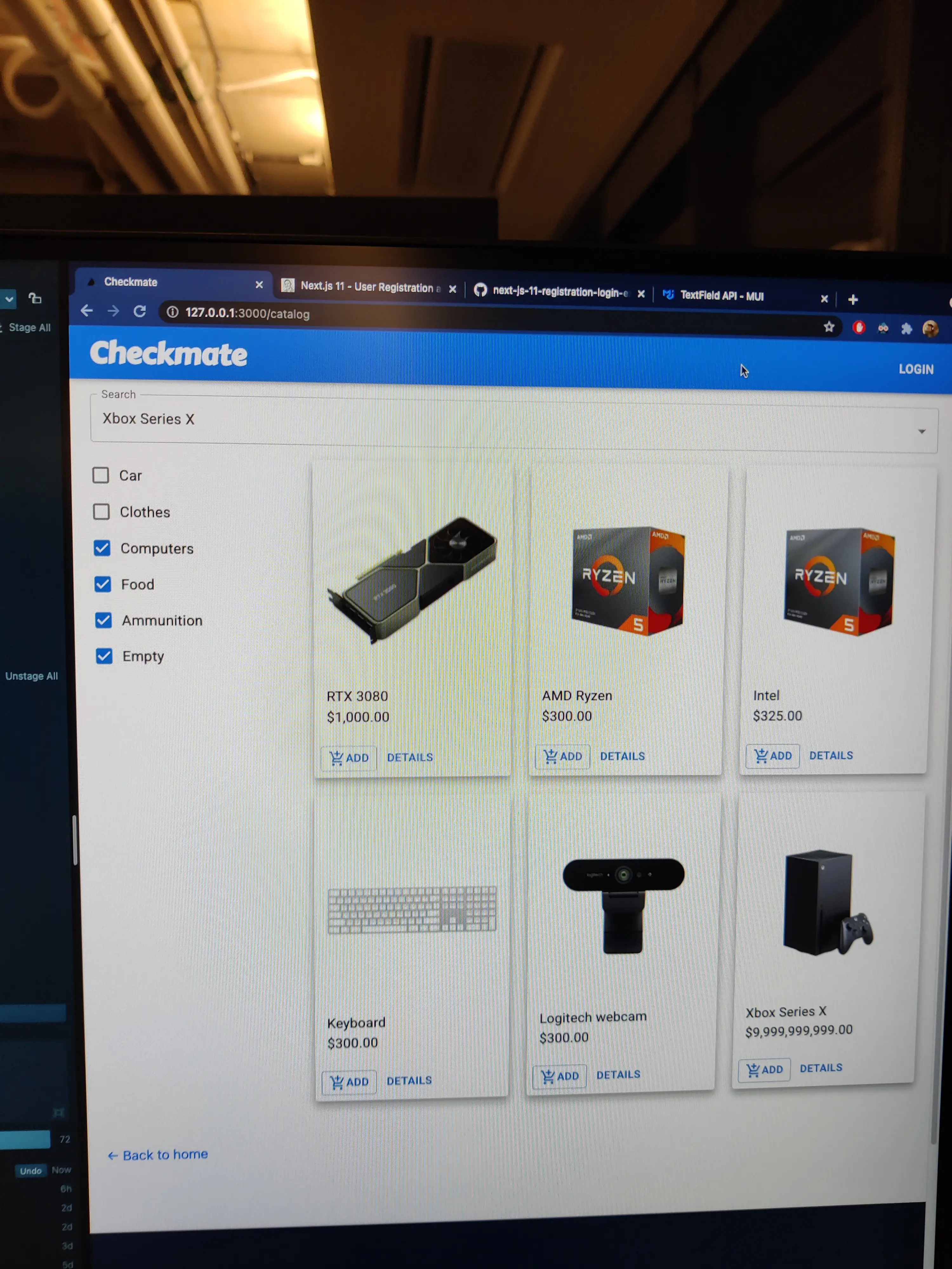 Shopping page