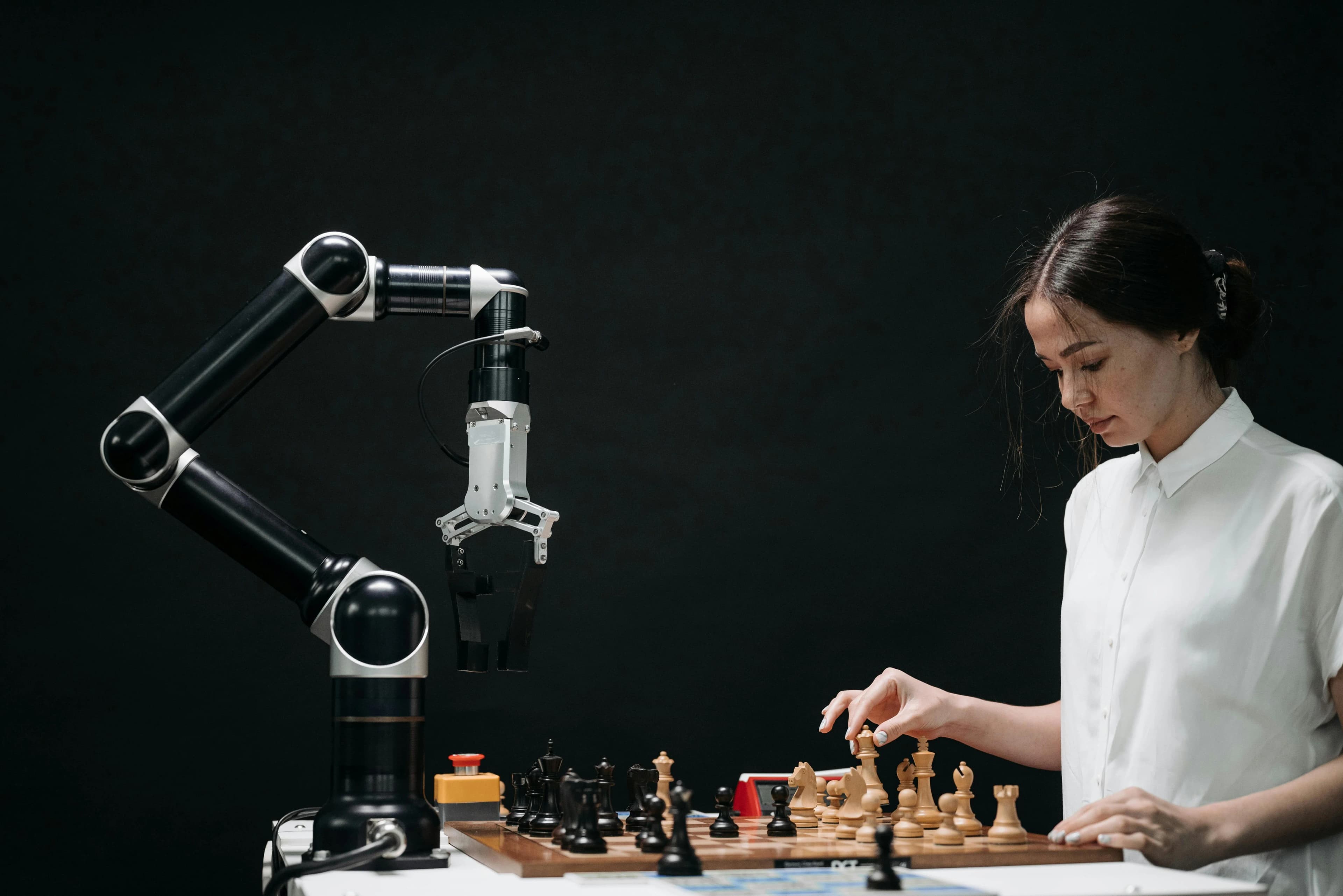 Woman playing chess